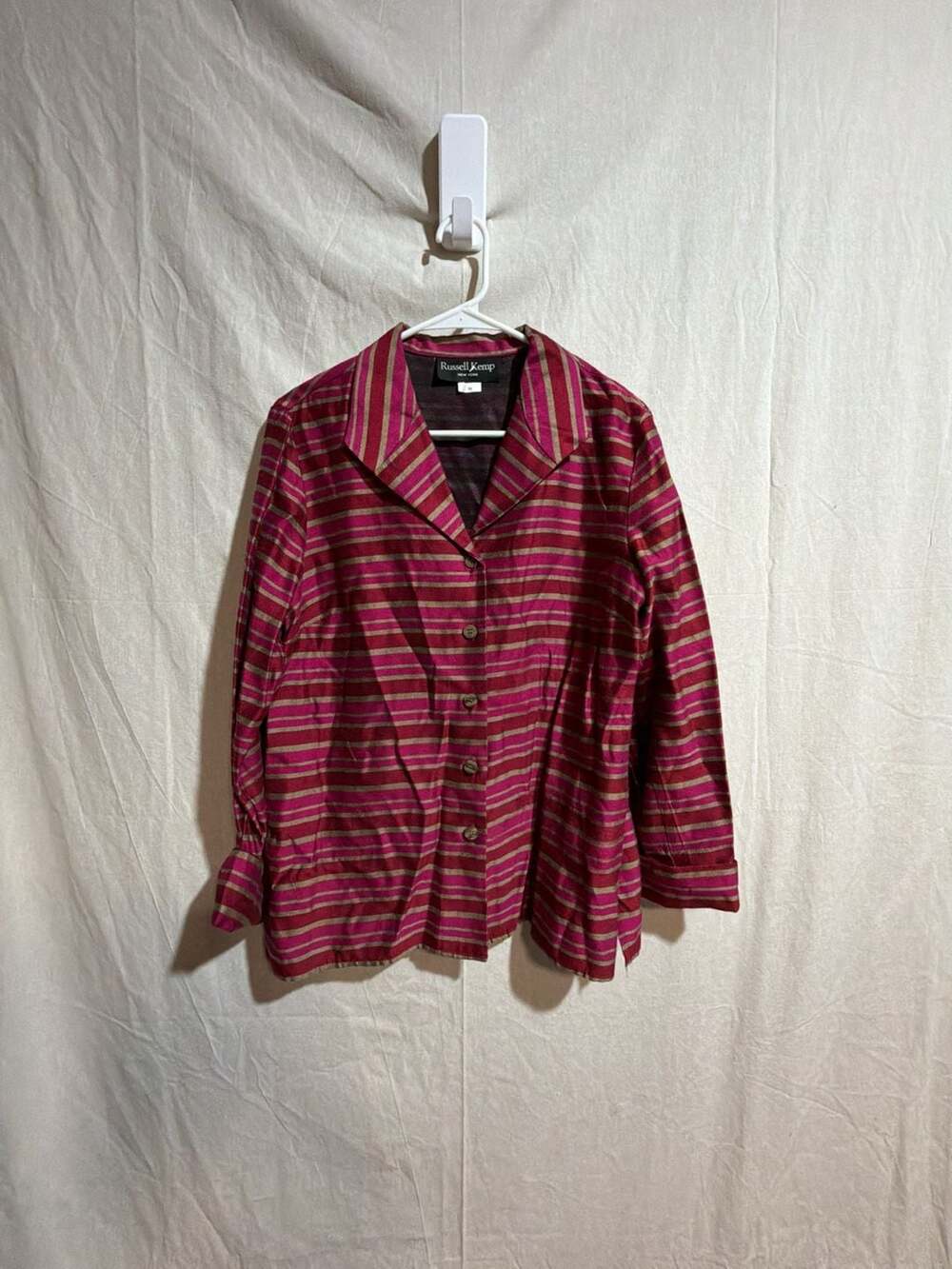 Russell Kemp New York Women's Button-Front Striped Shirt Jacket, Size 10